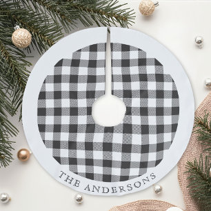 Jupon De Sapin En Polyester Brossé Nom de famille à carreaux bisons noir et blanc rus
