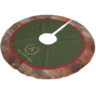 Jupon De Sapin En Polyester Brossé Nom de famille du bois de monogramme de cabine