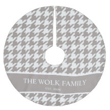 Nom de famille en houndstooth Bark Greige