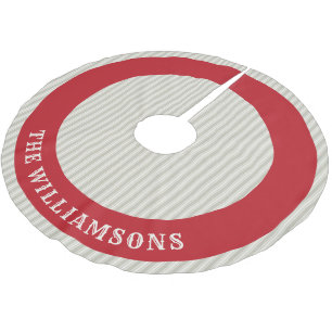 Jupon De Sapin En Polyester Brossé nom de famille personnalisé jupe d'arbre de noël