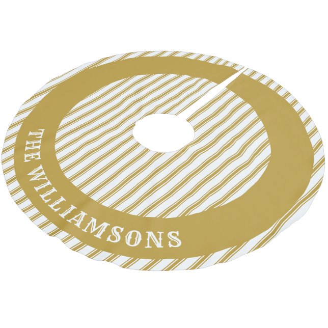 Jupon De Sapin En Polyester Brossé nom de famille personnalisé jupe d'arbre de noël (Angle)