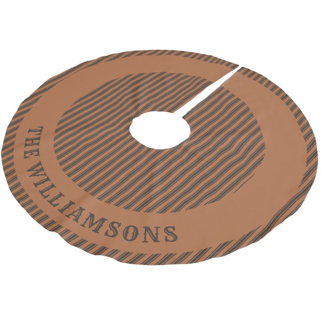 Jupon De Sapin En Polyester Brossé nom de famille personnalisé jupe d'arbre de noël (Angle)