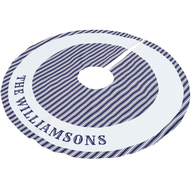 Jupon De Sapin En Polyester Brossé nom de famille personnalisé jupe d'arbre de noël (Angle)