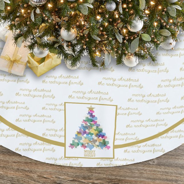 Jupon De Sapin En Polyester Brossé Nom de famille Rustic Texas Christmas Tree (Créateur téléchargé)