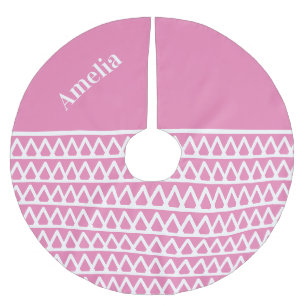 Jupon De Sapin En Polyester Brossé Nom Hot rose Motif Noël