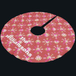 Jupon De Sapin En Polyester Brossé Nom personnalisé Gras rose rouge or géométrique<br><div class="desc">Gras rose rouge or géométrique Nom personnalisé Jupe en polyester brossé</div>