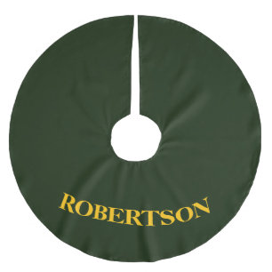 Jupon De Sapin En Polyester Brossé Nom personnalisé minimaliste vert