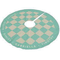 Noms personnalisés avec damier vert menthe mignon