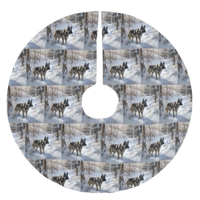 Jupon De Sapin En Polyester Brossé Norvégien Elkhat Laisser Neige Noël (Devant)