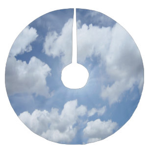 Jupon De Sapin En Polyester Brossé Nuages bleus de ciel + vos idées