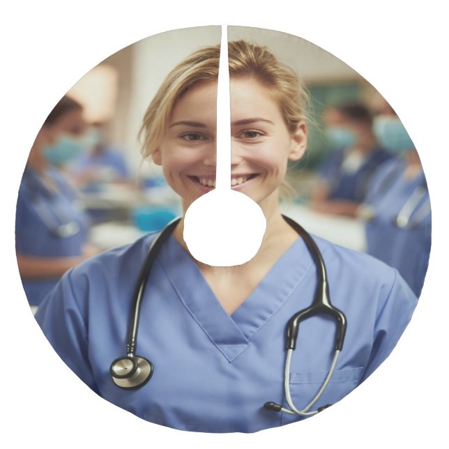 Jupon De Sapin En Polyester Brossé Nurse Photo Customize Personalize (Devant)