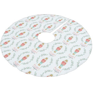 Jupon De Sapin En Polyester Brossé Nutcracker aquarelle botanique joli Noël
