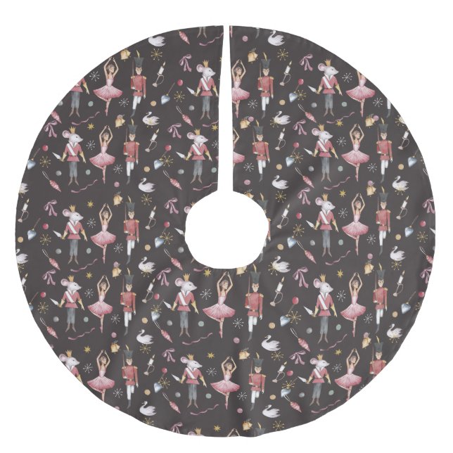 Jupon De Sapin En Polyester Brossé Nutcracker Ballerina cadeaux de Noël (Devant)