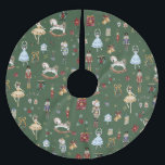 Jupon De Sapin En Polyester Brossé Nutcracker Christmas Ballet Aquarelle Vintage<br><div class="desc">Festive la jupe de Noël à thème Nutcracker.</div>