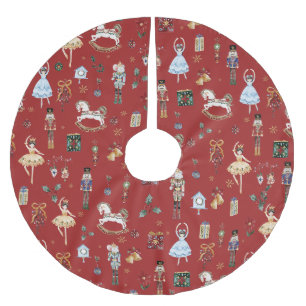 Jupon De Sapin En Polyester Brossé Nutcracker Christmas Ballet Aquarelle Vintage