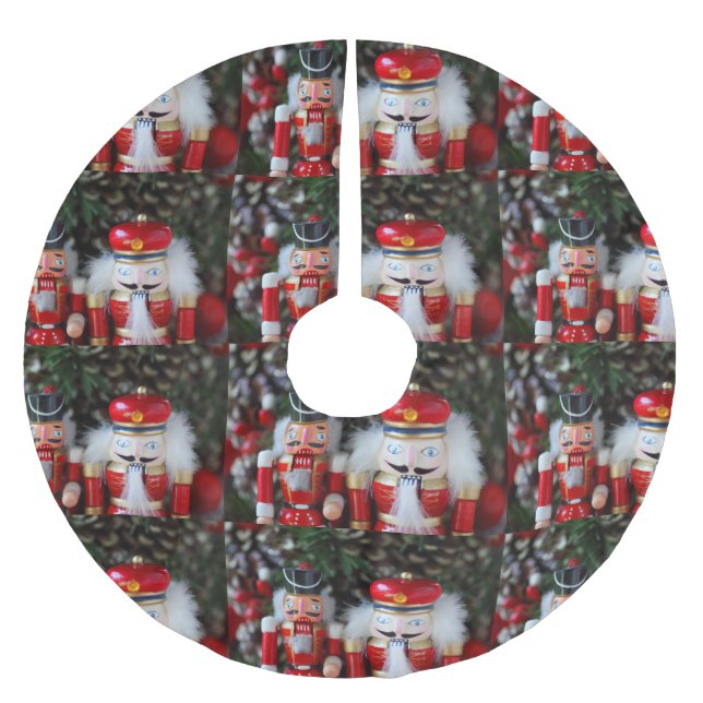 Jupon De Sapin En Polyester Brossé Nutcrackers avec arrière - plan de vacances (Devant)