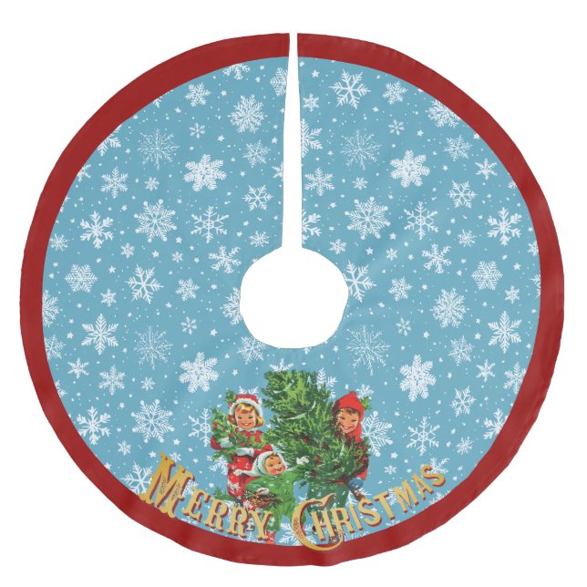 Jupon De Sapin En Polyester Brossé Obtenir l'arbre de Noël (Devant)