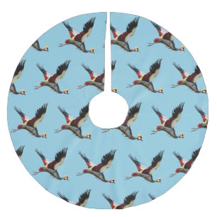 Jupon De Sapin En Polyester Brossé Œuvre d'art vintage de Grue couronnée d'Afrique du
