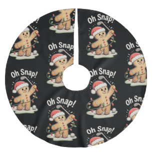 Jupon De Sapin En Polyester Brossé Oh Snap Pain d'épice Golf Golfeur Golfing Noël