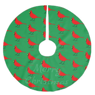 Jupon De Sapin En Polyester Brossé Oiseau cardinal rouge Thunder_Cove