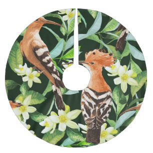 Jupon De Sapin En Polyester Brossé Oiseaux exotiques : Tropical Vintage Print