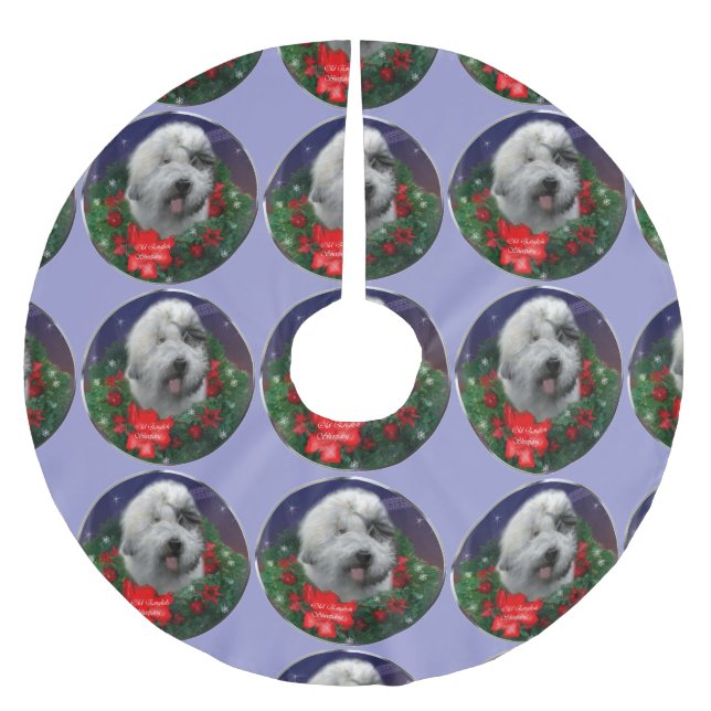 Jupon De Sapin En Polyester Brossé Old English Sheepdog (Devant)