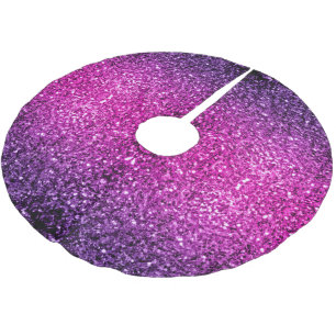 Jupon De Sapin En Polyester Brossé Ombre rose violet faux paillettes scintillantes