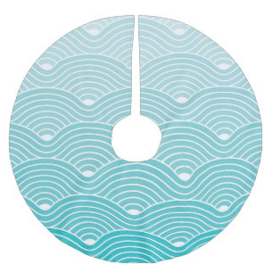 Jupon De Sapin En Polyester Brossé Ondes de courbe : Motif géométrique Vintage