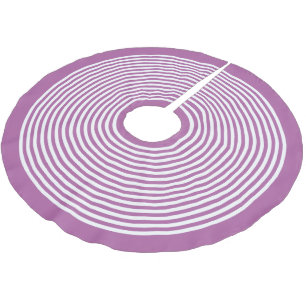 Jupon De Sapin En Polyester Brossé Orchidée rayonnante violet blanc rayé Noël