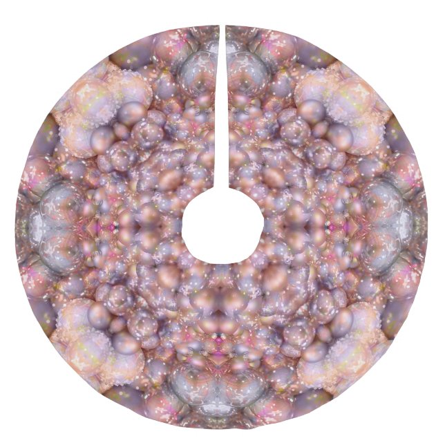 Jupon De Sapin En Polyester Brossé Ornements brillants (Devant)