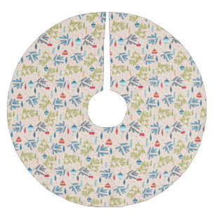 Jupon De Sapin En Polyester Brossé Ornements de Noël à l'ancienne accrochés aux arbre