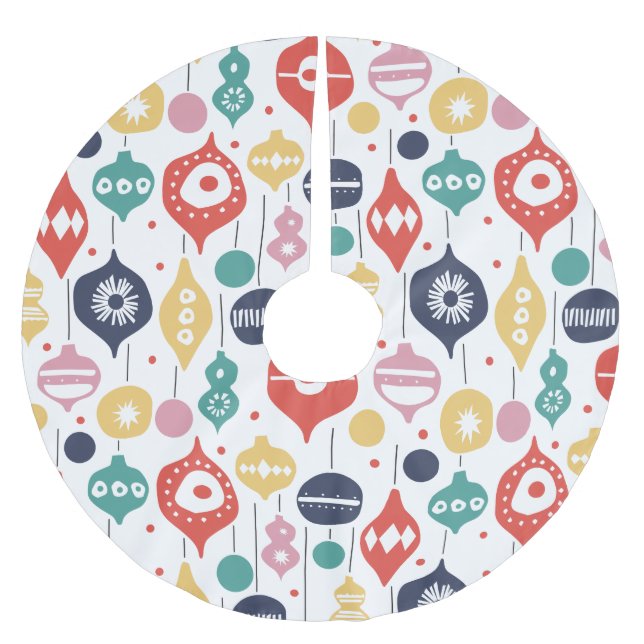 Jupon De Sapin En Polyester Brossé Ornements rétro (Devant)