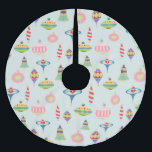 Jupon De Sapin En Polyester Brossé Ornements rétro | Mid Century Moderne<br><div class="desc">Ornements rétro de l'ère atomique | Moderne du milieu du siècle. Vintage pastel ornement de Noël répétition motif. Correspondance papeterie et décoration disponible en magasin.</div>
