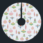 Jupon De Sapin En Polyester Brossé Ornements rétro | Poly brossé moderne du milieu du<br><div class="desc">Ornements rétro de l'ère atomique | Moderne du milieu du siècle. Vintage pastel ornement de Noël répétition motif. Correspondance papeterie et décoration disponible en magasin.</div>