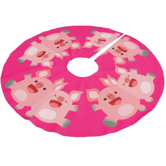 Jupon De Sapin En Polyester Brossé OUI ! ! Jupe d'arbre de cochons en caricature mign