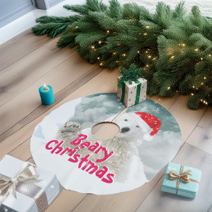 Jupon De Sapin En Polyester Brossé Ours polaire père Noël Beary Christmas Tree Jupe