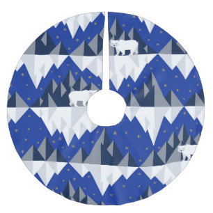 Jupon De Sapin En Polyester Brossé Ours polaire sur Iceberg Motif sans couture.