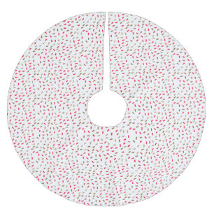 Jupon De Sapin En Polyester Brossé Paillettes de bonbons rouges blancs et verts Noël