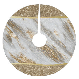 Jupon De Sapin En Polyester Brossé Paillettes dorées élégantes et stylées 