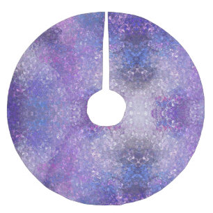 Jupon De Sapin En Polyester Brossé Paillettes rose et violet Bling