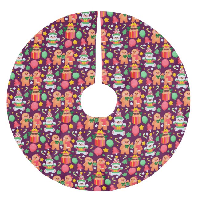 Jupon De Sapin En Polyester Brossé Pain d'épices Jupe Polyester Brossé (Devant)