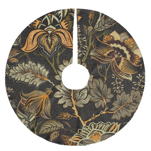 Jupon De Sapin En Polyester Brossé Paisley floral indien, motif sans couture ethnique (Devant)