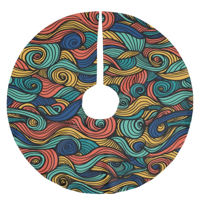 Jupon De Sapin En Polyester Brossé Paisley haché (Devant)