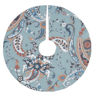 Jupon De Sapin En Polyester Brossé Paisley indien tendance : arrière - plan sans cout