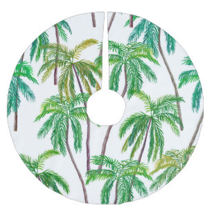 Jupon De Sapin En Polyester Brossé Palmiers acryliques : Textile d'été.
