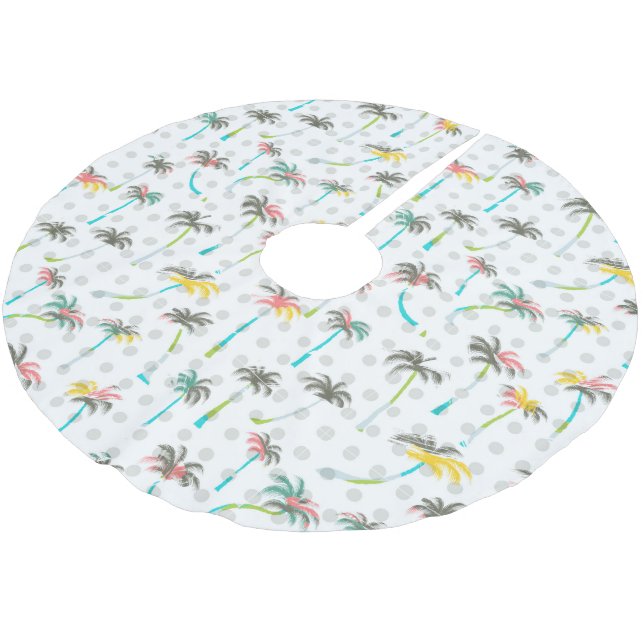 Jupon De Sapin En Polyester Brossé Palmiers d'aquarelle (Angle)