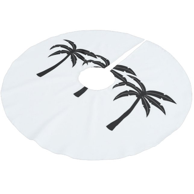 Jupon De Sapin En Polyester Brossé Palmiers tropicaux (Angle)