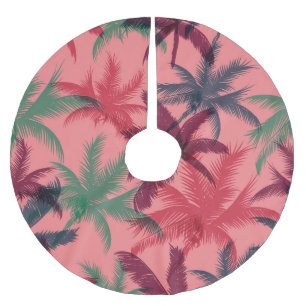 Jupon De Sapin En Polyester Brossé Palmiers tropicaux : Motif sans couture