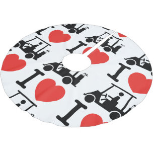 Jupon De Sapin En Polyester Brossé Panier de golf I Heart (Love)