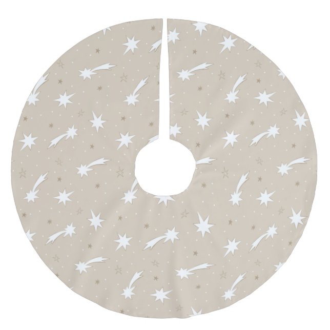 Jupon De Sapin En Polyester Brossé Papier d'artisanat rustique Noël étoile Motif (Devant)